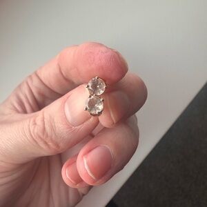 Morganite Solitare Stud Rose Gold Earrings